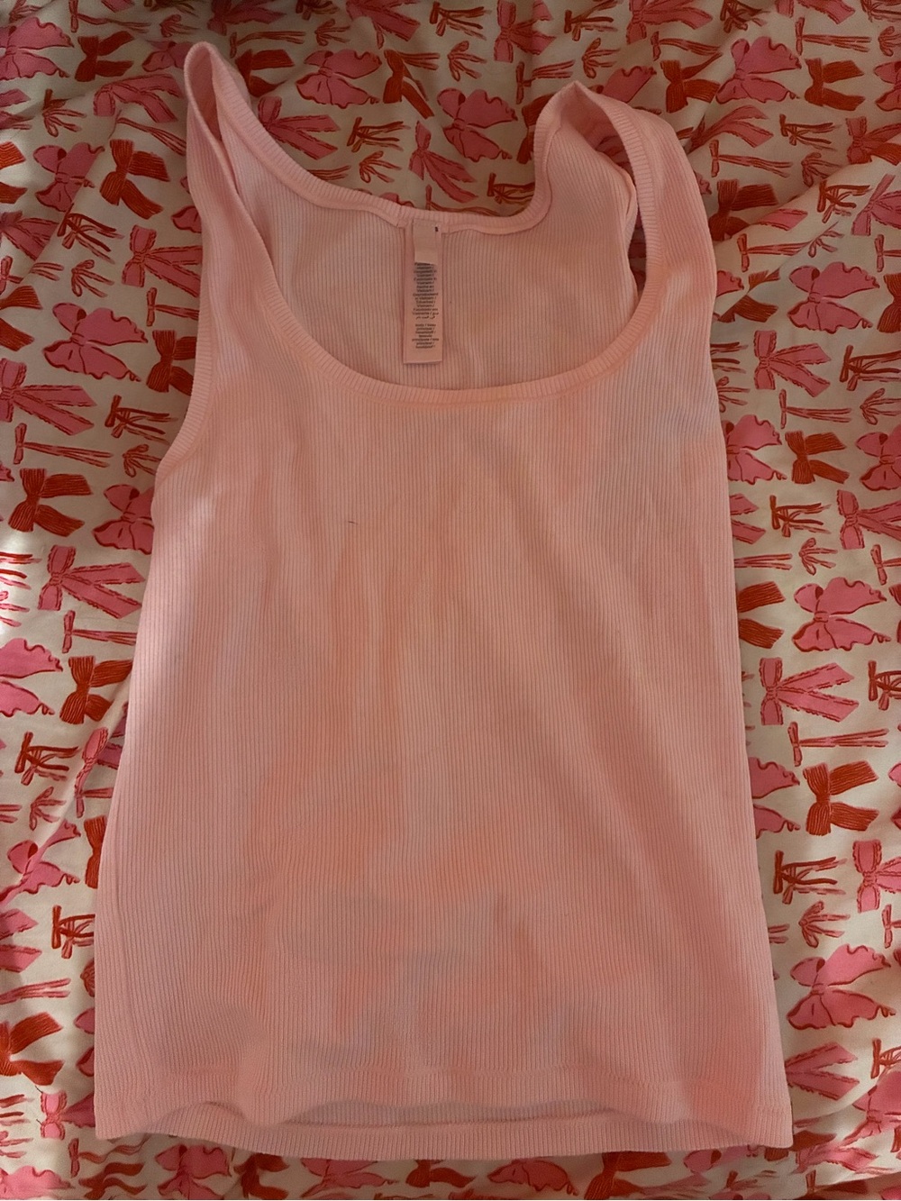 SKIMS Light Pink Ribbed Tank Top